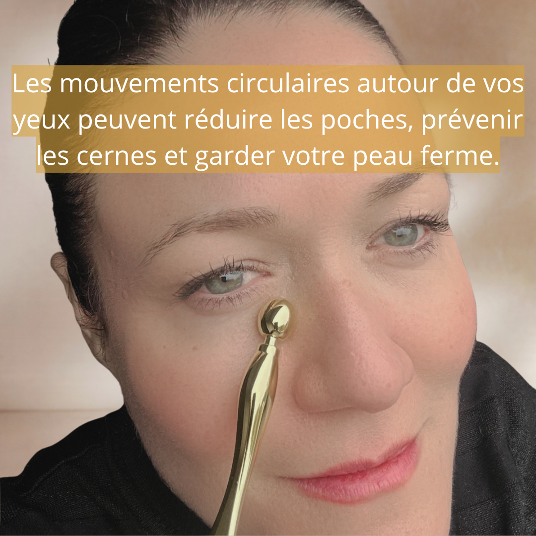 Liste des avantages : rides lissées, cernes diminuées, peau raffermie et éclat naturel