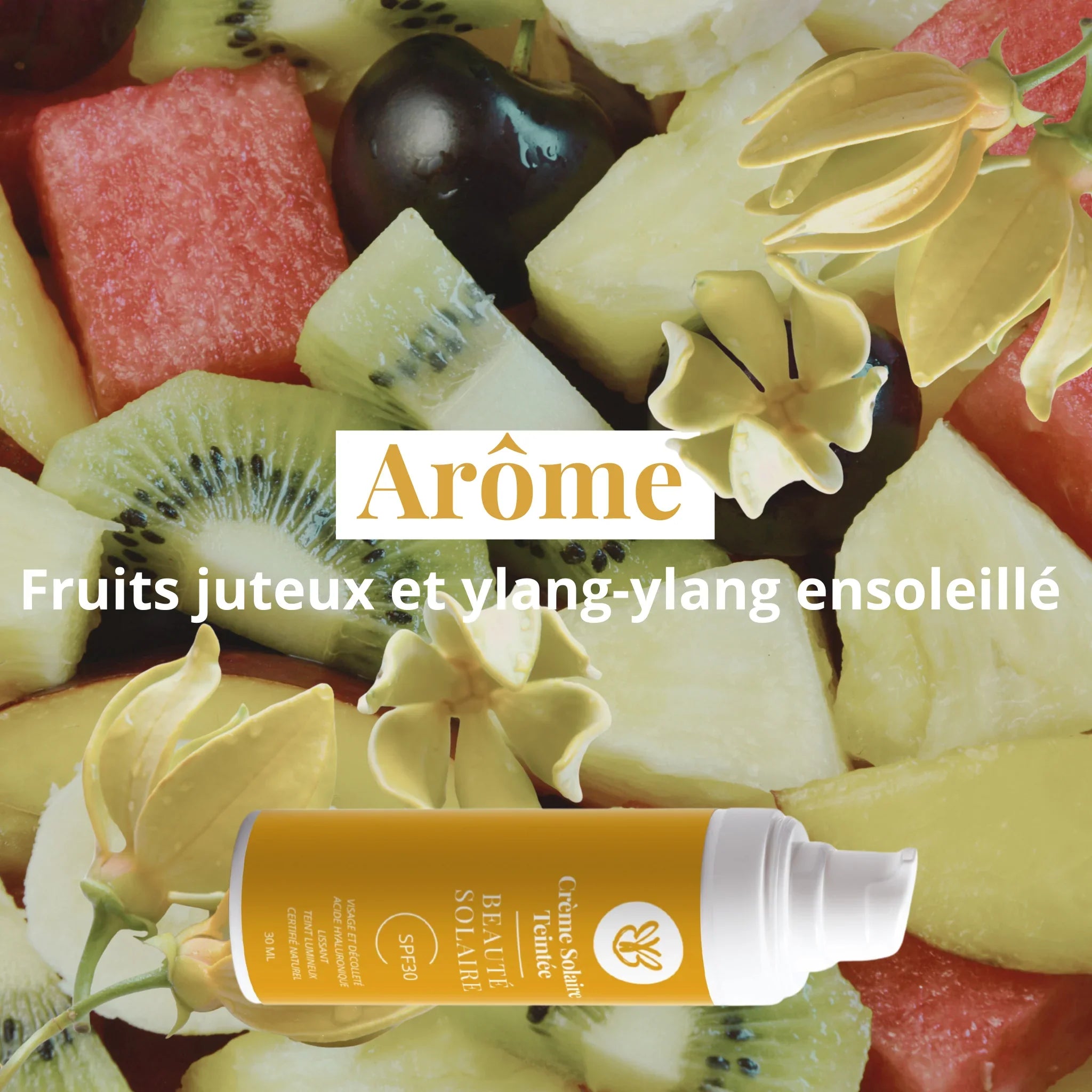Arôme : fruits juteux et ylang-ylang ensoleillé