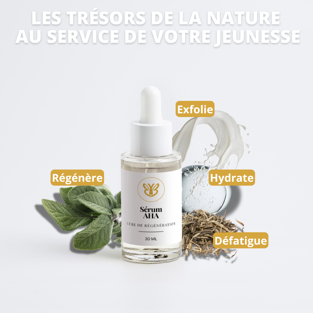 Les trésors de la nature pour lisser et affiner le grain de peau : extrait d’algue, acide lactique, salicylate de sodium et aloe vera dans un sérum resurfaçant doux.